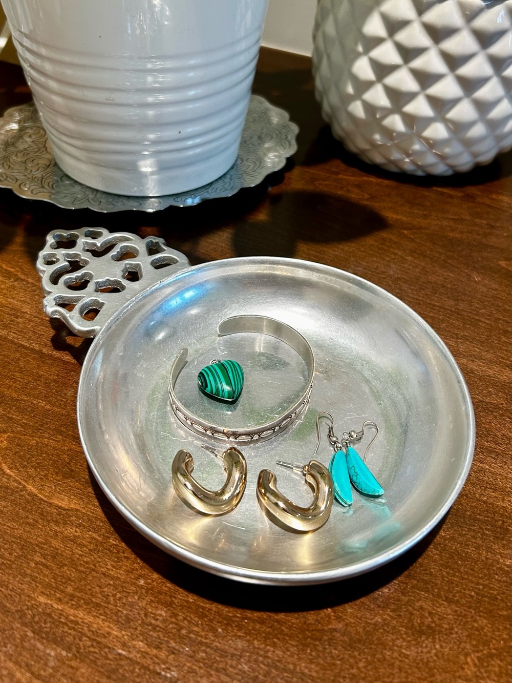 Vintage Mid to Late 20th Century Armetale Silver Trinket Dish
